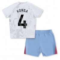 Fotbalové Dres Aston Villa Ezri Konsa #4 Dětské Venkovní 2023-24 Krátký Rukáv (+ trenýrky)